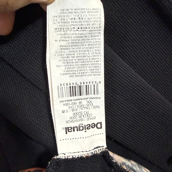 Desigual XXL Floral Cardigan Top Black Layered Boho Wearable Art Festival Comfy - Picture 11 of 13